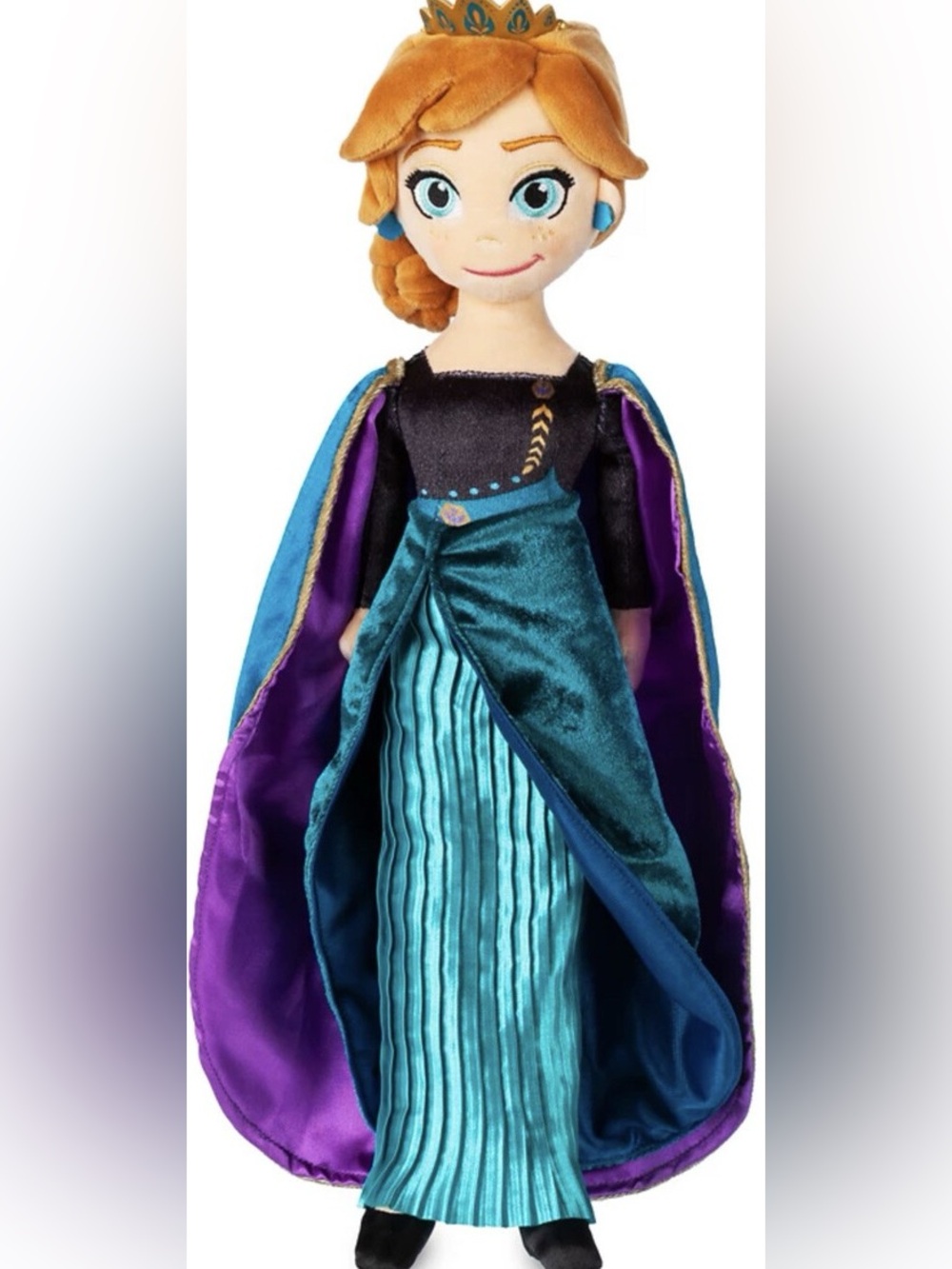 Disney Anna Plush Doll in Teal, Purple & Gold Outfit